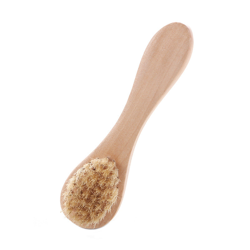 Super Soft Wooden Handle Facial Cleansing Brush Manual Face Wash Makeup Brush