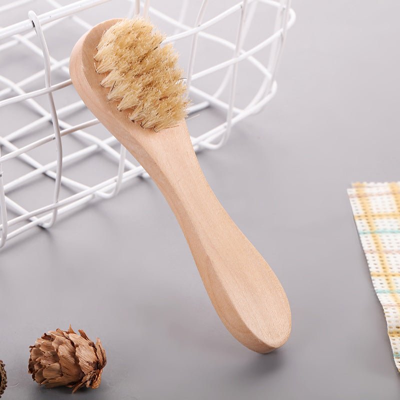 Super Soft Wooden Handle Facial Cleansing Brush Manual Face Wash Makeup Brush