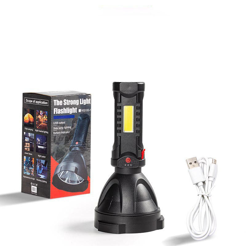 Plastic Outdoor USB Rechargeable Flashlight
